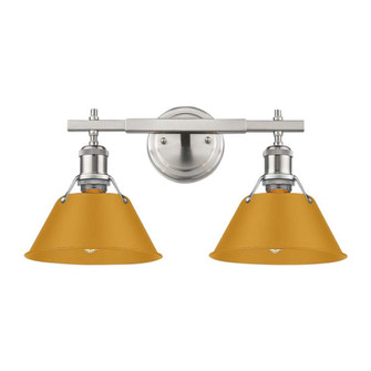 Yep by Golden Lighting Orwell 2-light Vanity in Pewter and Auric Yellow shade (36|3306-BA2 PW-AY)