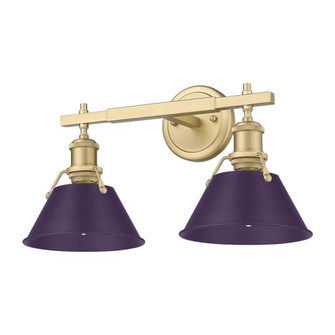 Yep by Golden Lighting Orwell 2-light Vanity in Brushed Champagne Brass and Exotic Purple shade (36|3306-BA2 BCB-EP)