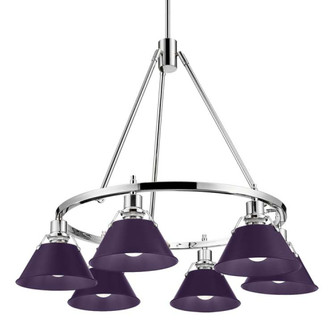 Yep by Golden Lighting Orwell 6-light Chandelier in Chrome and Exotic Purple shade (36|3306-6 CH-EP)