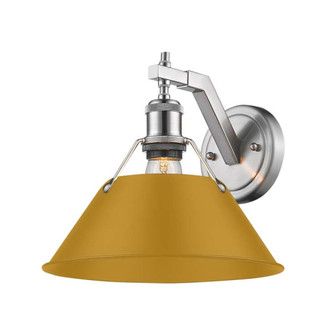 Yep by Golden Lighting Orwell 1-light Wall Sconce in Pewter and Auric Yellow shade (36|3306-1W PW-AY)