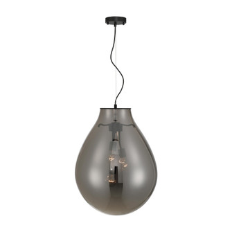 Wry Lighting Drop 3-light Pendant in Matte Black and Smoke Plated Glass (36|2088-20P BLK-SMP)