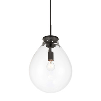 Wry Lighting Drop 1-light Pendant in Matte Black and Clear Glass (36|2088-12P BLK-CLR)