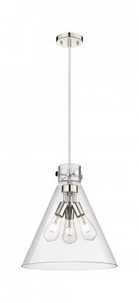 Newton Cone - 3 Light - 16 inch - Polished Nickel - Cord hung - Pendant (3442|410-3PL-PN-G411-14CL)