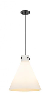 Newton Cone - 3 Light - 16 inch - Matte Black - Cord hung - Pendant (3442|410-3PL-BK-G411-14WH)