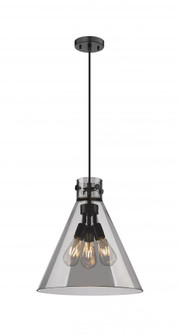 Newton Cone - 3 Light - 16 inch - Matte Black - Cord hung - Pendant (3442|410-3PL-BK-G411-14SM)