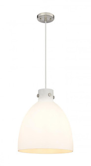 Newton Bell - 1 Light - 14 inch - Satin Nickel - Cord hung - Pendant (3442|410-1PM-SN-G412-14WH)