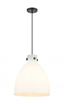 Newton Bell - 1 Light - 14 inch - Matte Black - Cord hung - Pendant (3442|410-1PM-BK-G412-14WH)