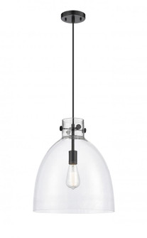 Newton Bell - 1 Light - 14 inch - Matte Black - Cord hung - Pendant (3442|410-1PM-BK-G412-14CL)
