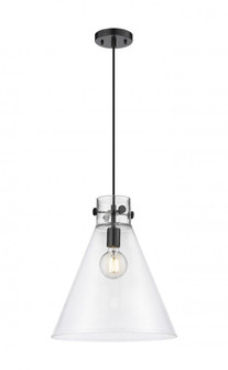 Newton Cone - 1 Light - 14 inch - Matte Black - Cord hung - Pendant (3442|410-1PM-BK-G411-14CL)