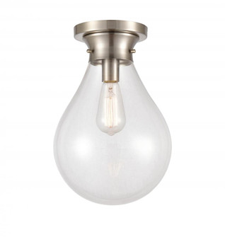 Genesis - 1 Light - 10 inch - Satin Nickel - Flush Mount (3442|414-1F-SN-G4142-10-LED)