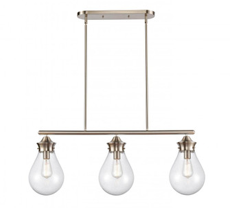 Genesis - 3 Light - 39 inch - Satin Nickel - Stem hung - Island Light (3442|414-3I-SN-G4144-8)