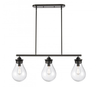 Genesis - 3 Light - 39 inch - Matte Black - Stem hung - Island Light (3442|414-3I-BK-8SDY-LED)
