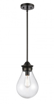 Genesis - 1 Light - 8 inch - Matte Black - Stem hung - Mini Pendant (3442|414-1S-BK-8SDY-LED)