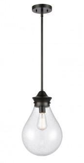 Genesis - 1 Light - 10 inch - Matte Black - Stem hung - Mini Pendant (3442|414-1S-BK-10SDY)