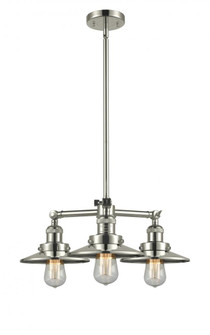 Railroad - 3 Light - 19 inch - Polished Nickel - Stem Hung - Chandelier (3442|207-PN-M1-PN-LED)
