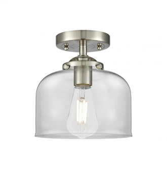 Bell - 1 Light - 8 inch - Brushed Satin Nickel - Semi-Flush Mount (3442|284-1C-SN-G72-LED)
