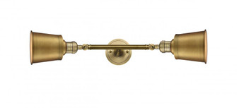 Addison - 2 Light - 5 inch - Brushed Brass - Adjustable Bath Vanity Light (3442|208L-BB-M9-BB-LED)