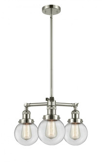 Beacon - 3 Light - 19 inch - Polished Nickel - Stem Hung - Chandelier (3442|207-PN-G202-6)