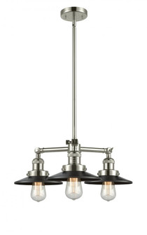 Railroad - 3 Light - 19 inch - Polished Nickel - Stem Hung - Chandelier (3442|207-PN-M5-LED)