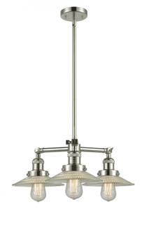 Halophane - 3 Light - 22 inch - Polished Nickel - Stem Hung - Chandelier (3442|207-PN-G2-LED)