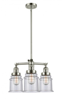 Canton - 3 Light - 18 inch - Polished Nickel - Stem Hung - Chandelier (3442|207-PN-G184)