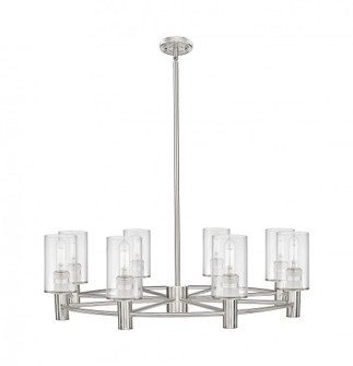 Clymer - 8 Light - 34 inch - Satin Nickel - Chandelier (3442|434-8CR-SN-G802)