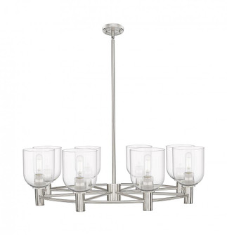 Bella - 8 Light - 35 inch - Satin Nickel - Chandelier (3442|434-8CR-SN-G558-6CL)