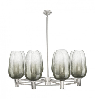 Brookhaven Flute - 8 Light - 37 inch - Satin Nickel - Chandelier (3442|434-8CR-SN-G484-7SL)