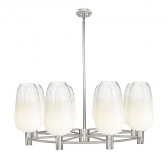 Brookhaven Flute - 8 Light - 37 inch - Satin Nickel - Chandelier (3442|434-8CR-SN-G484-7OP)