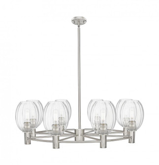 Preston Bulb - 8 Light - 36 inch - Satin Nickel - Chandelier (3442|434-8CR-SN-G459-6CL)