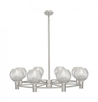 Athens - 8 Light - 36 inch - Satin Nickel - Chandelier (3442|434-8CR-SN-G122C-6CL)