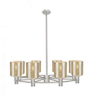 Cobbleskill - 8 Light - 35 inch - Satin Nickel - Chandelier (3442|434-8CR-SN-G116)