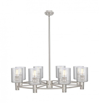 Cobbleskill - 8 Light - 35 inch - Satin Nickel - Chandelier (3442|434-8CR-SN-G112)