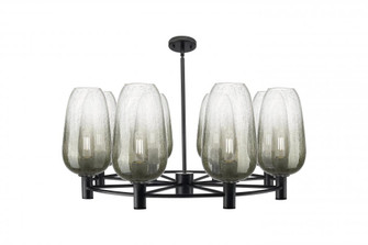 Brookhaven Flute - 8 Light - 37 inch - Matte Black - Chandelier (3442|434-8CR-BK-G484-7SL)