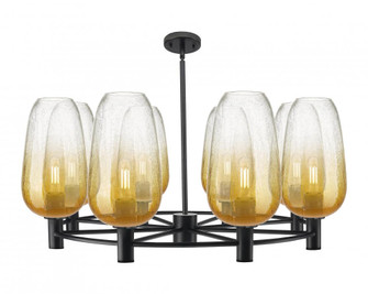 Brookhaven Flute - 8 Light - 37 inch - Matte Black - Chandelier (3442|434-8CR-BK-G484-7AM)