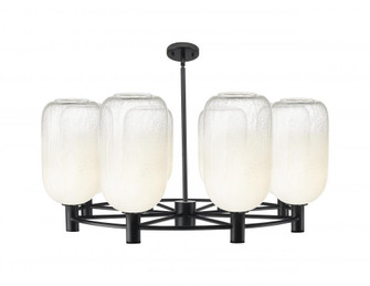 Brookhaven Cloche - 8 Light - 37 inch - Matte Black - Chandelier (3442|434-8CR-BK-G482-7OP)