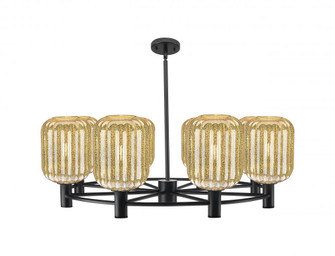 Preston Cylinder - 8 Light - 36 inch - Matte Black - Chandelier (3442|434-8CR-BK-G460-7ME)