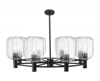 Preston Cylinder - 8 Light - 36 inch - Matte Black - Chandelier (3442|434-8CR-BK-G460-7CL)