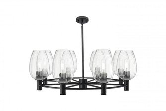 Preston Flute - 8 Light - 36 inch - Matte Black - Chandelier (3442|434-8CR-BK-G457-6CL)