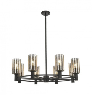 Crown Point - 8 Light - 32 inch - Matte Black - Chandelier (3442|434-8CR-BK-G434-7ME)