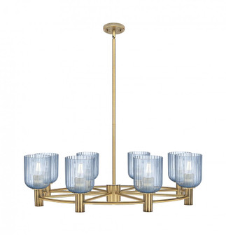 Crown Point - 8 Light - 32 inch - Brushed Brass - Chandelier (3442|434-8CR-BB-G559-5BL)