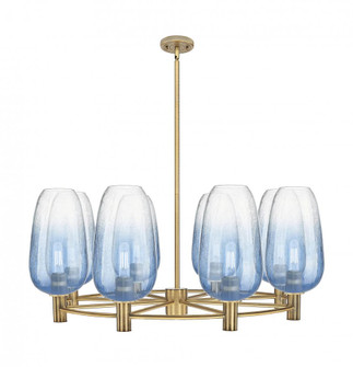 Brookhaven Flute - 8 Light - 37 inch - Brushed Brass - Chandelier (3442|434-8CR-BB-G484-7SB)