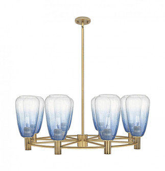 Brookhaven Almond - 8 Light - 36 inch - Brushed Brass - Chandelier (3442|434-8CR-BB-G480-6SB)