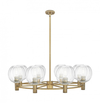 Preston Globe - 8 Light - 37 inch - Brushed Brass - Chandelier (3442|434-8CR-BB-G458-7CL)