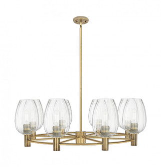 Preston Flute - 8 Light - 36 inch - Brushed Brass - Chandelier (3442|434-8CR-BB-G457-6CL)