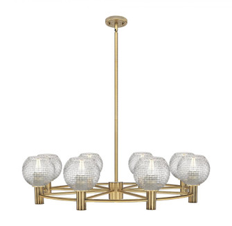 Athens - 8 Light - 36 inch - Brushed Brass - Chandelier (3442|434-8CR-BB-G122C-6CL)