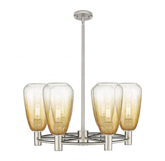 Brookhaven Almond - 6 Light - 26 inch - Satin Nickel - Chandelier (3442|434-6CR-SN-G480-6AM)