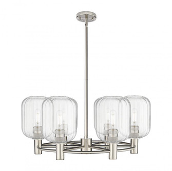 Preston Cylinder - 6 Light - 27 inch - Satin Nickel - Chandelier (3442|434-6CR-SN-G460-7CL)