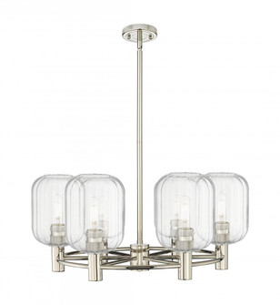 Preston Cylinder - 6 Light - 27 inch - Polished Nickel - Chandelier (3442|434-6CR-PN-G460-7CL)