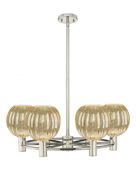 Preston Globe - 6 Light - 27 inch - Polished Nickel - Chandelier (3442|434-6CR-PN-G458-7ME)